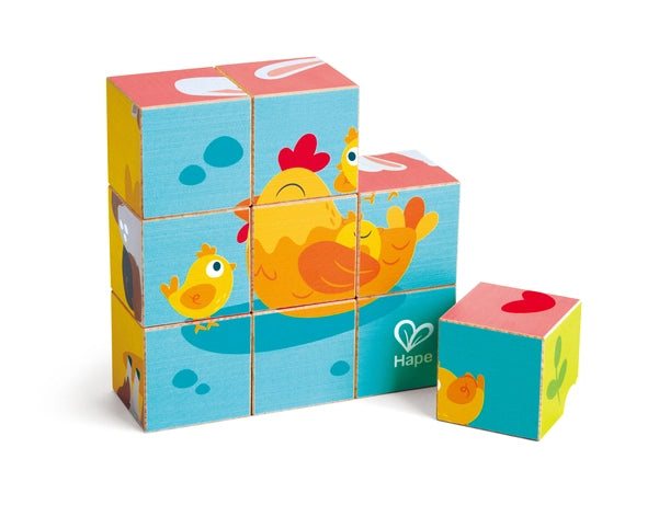Hape Farm Wooden Blocks Puzzle E1460