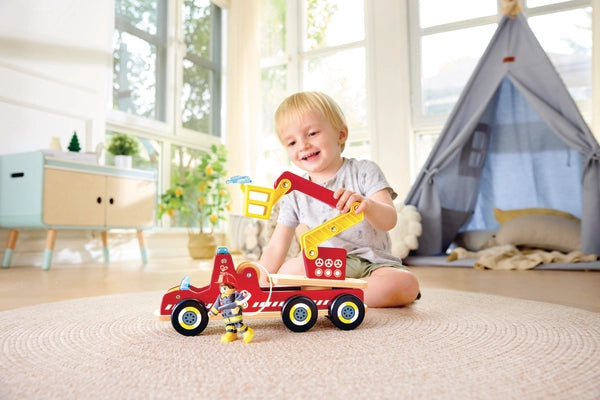 Hape Siren & Lights Toy Fire Truck E3090