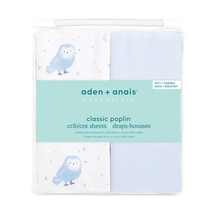 Aden + Anais Classic Poplin Crib Sheets 2pk - Time to Dream