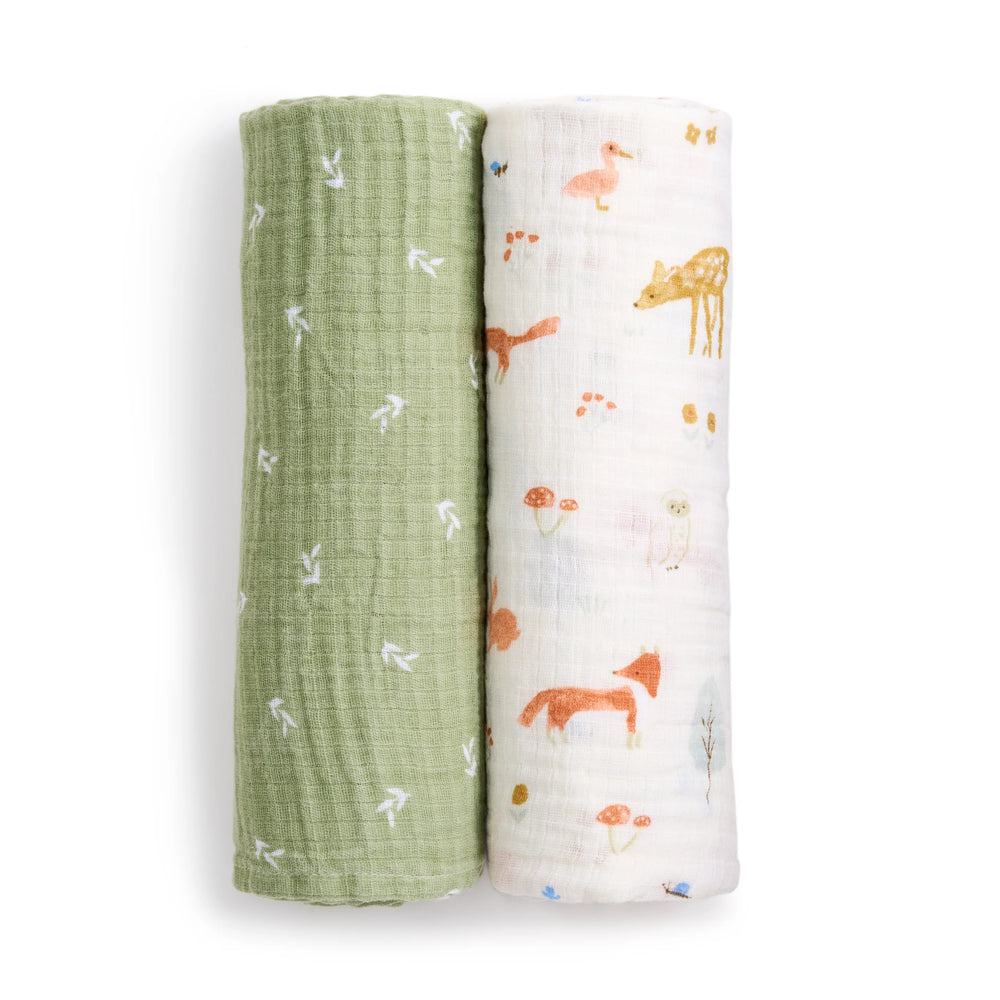 Aden + Anais Muslin Swaddle 2pc - Sage Woodland