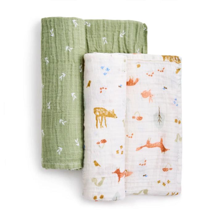 Aden + Anais Muslin Swaddle 2pc - Sage Woodland