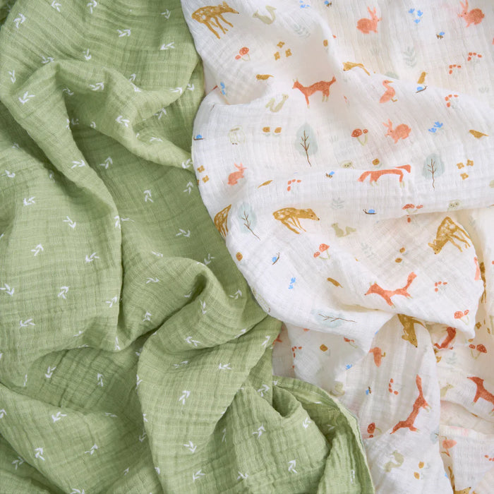 Aden + Anais Muslin Swaddle 2pc - Sage Woodland