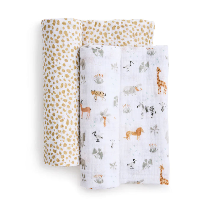 Aden + Anais Muslin Swaddle 2pc - Giraffe Safari