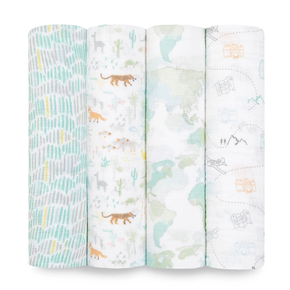 Aden + Anasis Muslin Swaddle Blanket 4pc - Voyage
