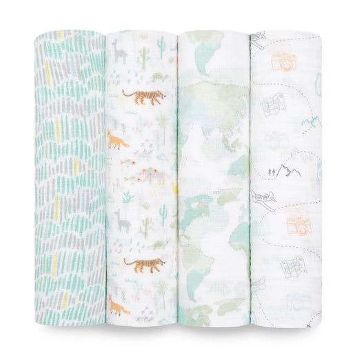 Aden + Anasis Muslin Swaddle Blanket 4pc - Voyage