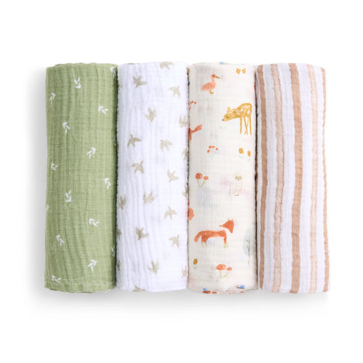Aden + Anais Muslin Swaddle Blanket 4pc - Sage Woodland