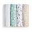 Aden Muslin Swaddle Blanket 4pc - Giraffe Safari