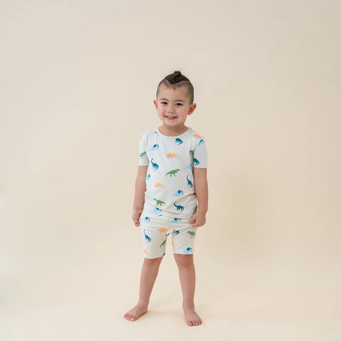 Kyte Baby Short Sleeve Pajamas - Ecru Roar