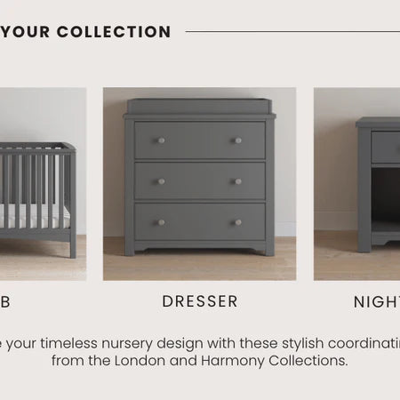 Child Craft Harmony 3-Drawer Dresser - Cool Grey