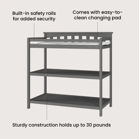 Child Craft Flat Top Changing Table - Cool Grey
