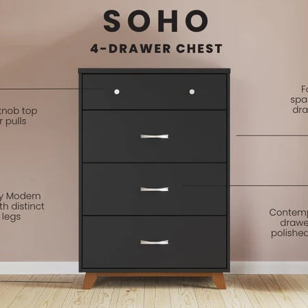 Child Craft Soho 4-Drawer Chest - Ebony