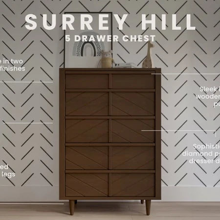 Child Craft Surrey Hill 5-Drawer Chest - Toasted Chestnut