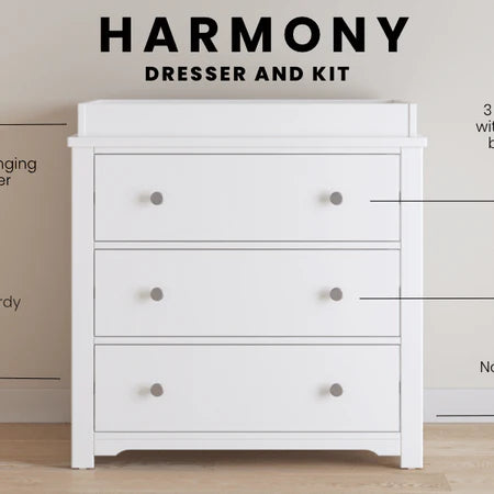 Child Craft Harmony 3-Drawer Dresser - Matte White