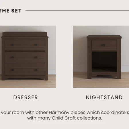 Child Craft Harmony 3-Drawer Dresser - Brushed Truffle