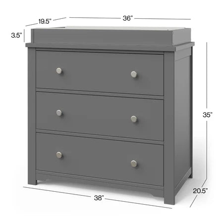 Child Craft Harmony 3-Drawer Dresser - Cool Grey