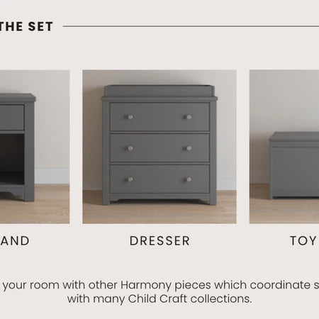 Child Craft Harmony Toy Box - Cool Grey