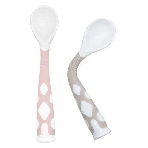 Kushies Silibend Spoons 2pk - Sand/Pink
