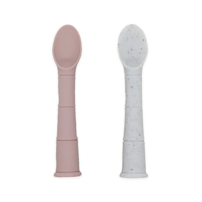 Kushies Silipop Spoons 2pk - Rose/Day Dream Grey