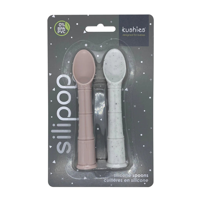Kushies Silipop Spoons 2pk - Rose/Day Dream Grey