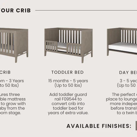 Child Craft Kieran 3-in-1 Crib - Crescent Grey