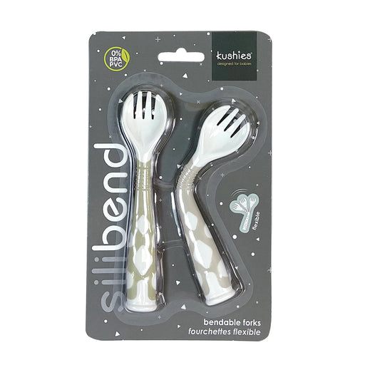 Kushies Silibend Fork 2pk - Neutral Sand/Emerald
