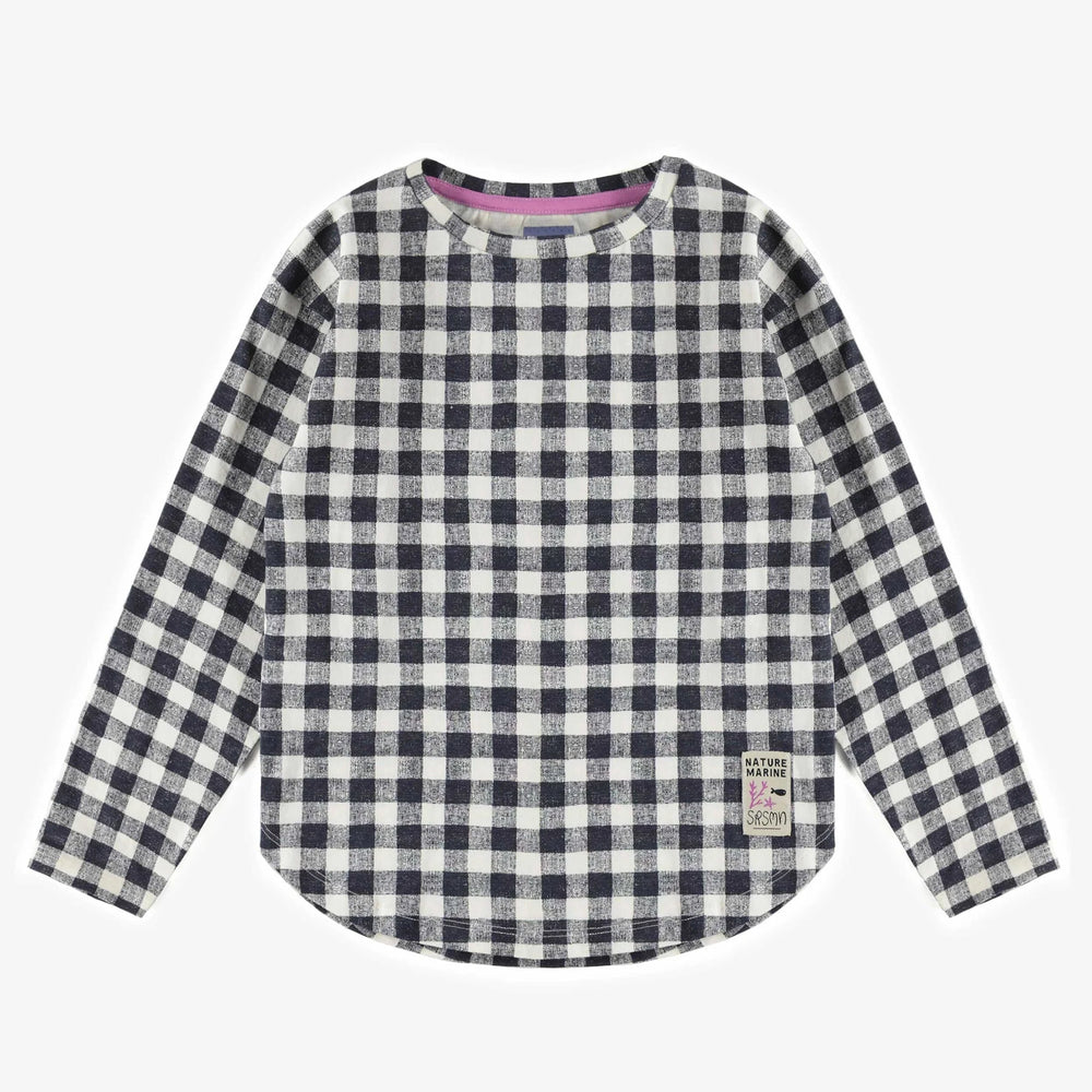 Souris Mini Long Sleeve T-Shirt - Black & White Plaid