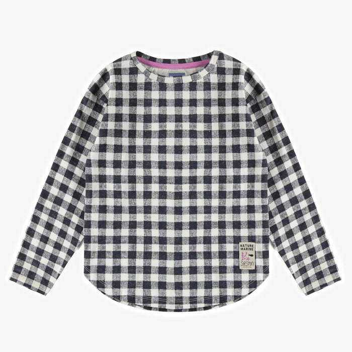 Souris Mini Long Sleeve T-Shirt - Black & White Plaid