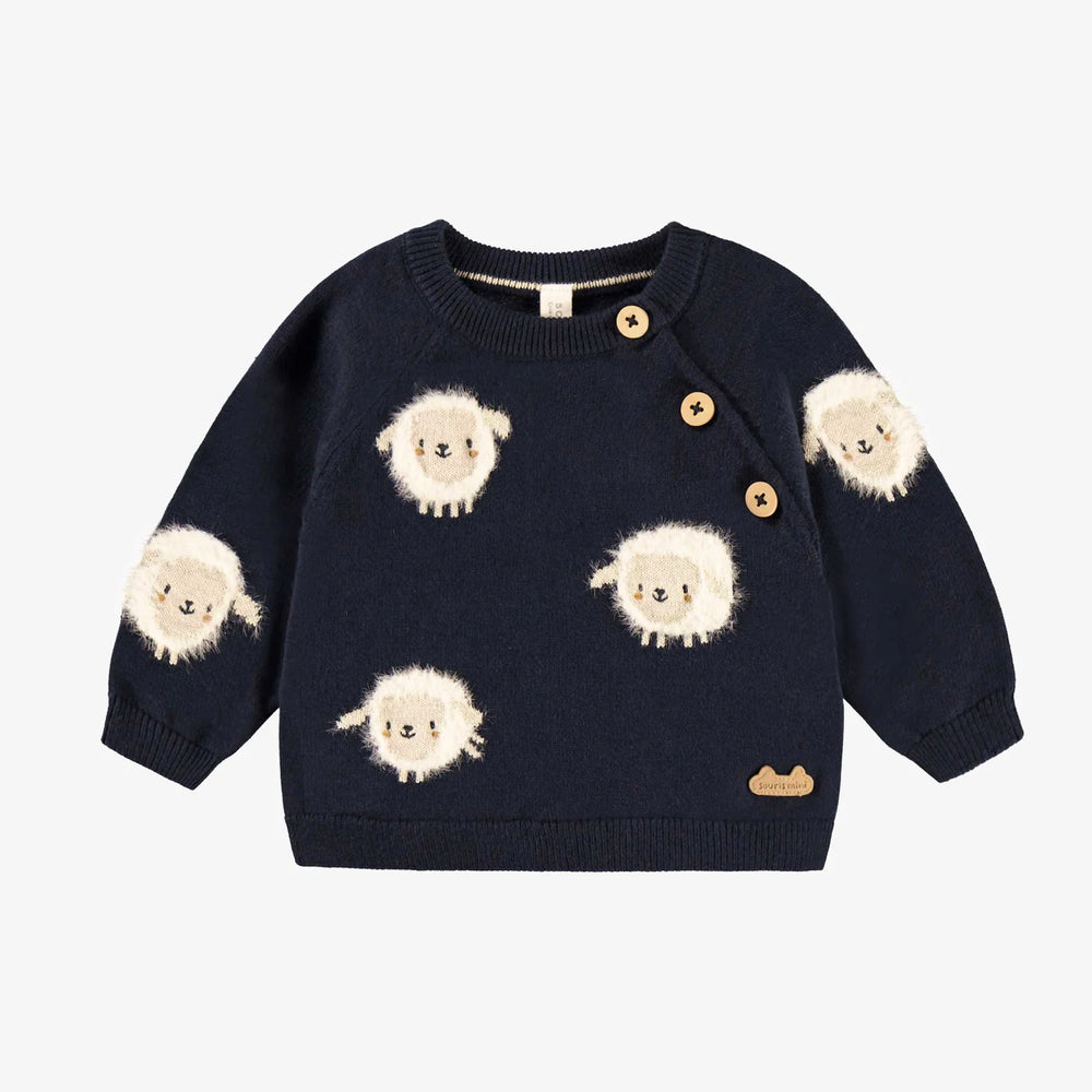 Souris Mini Knit Sweater - Navy Blue
