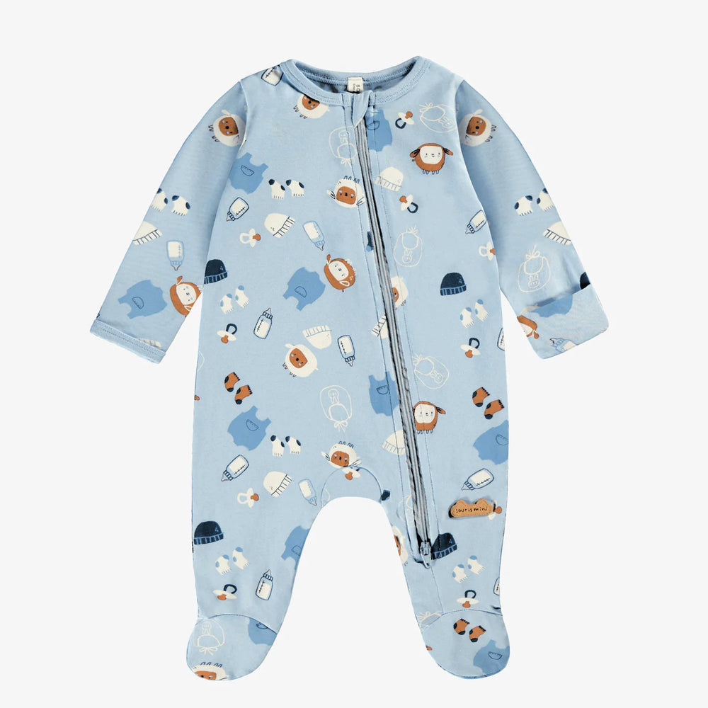 Souris Mini One Piece Pajama - Blue