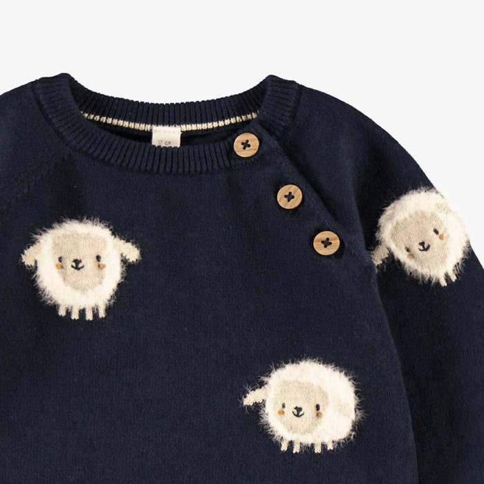 Souris Mini Knit One Piece - Navy Blue