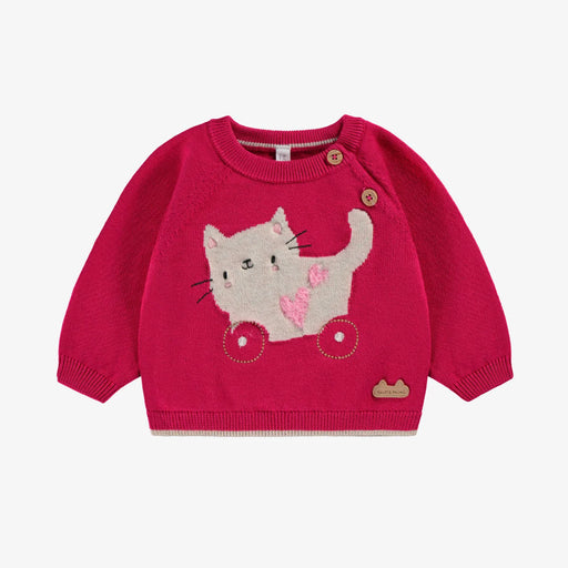 Souris Mini Knit Sweater w/ Jacquard Pattern - Pink