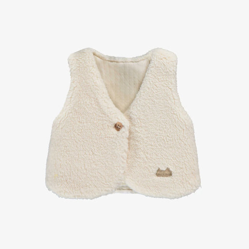Souris Mini Sherpa Sleeveless Vest - Cream
