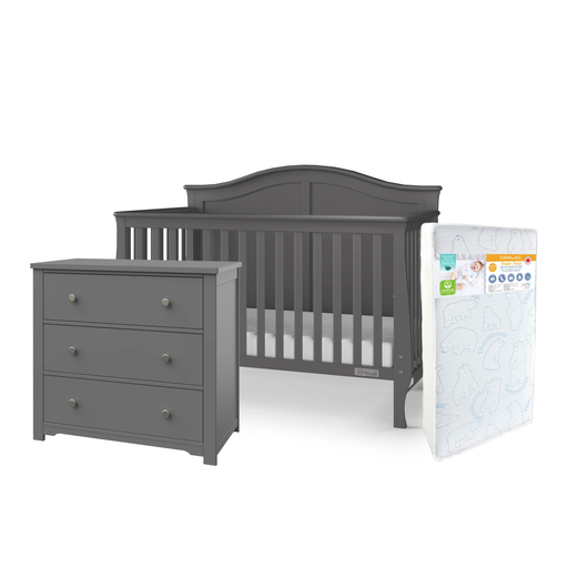 Child Craft Camden Crib+Harmony Dresser+Simmons Fresh Mattress - Cool Grey  (STORE PICK UP ONLY)