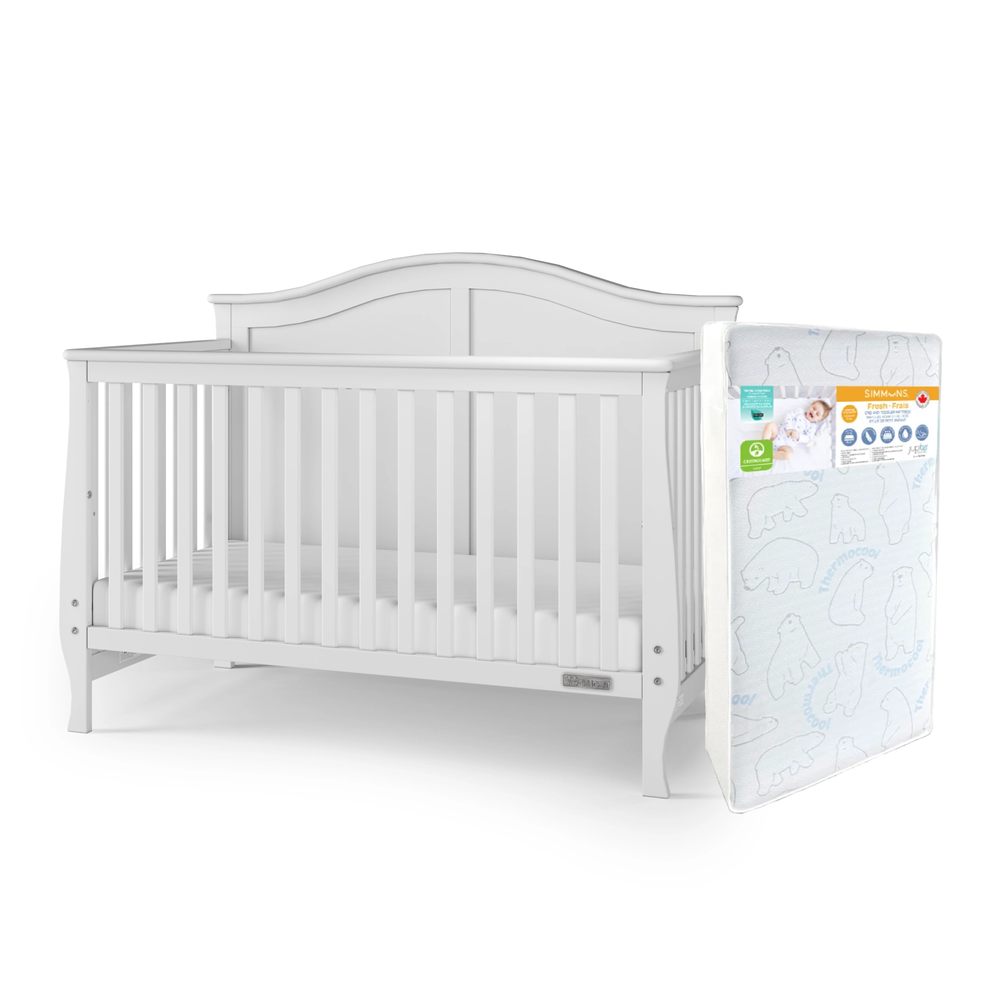 Child Craft Camden Crib+Simmons Fresh Mattress - Matte White (STORE PICK UP ONLY)