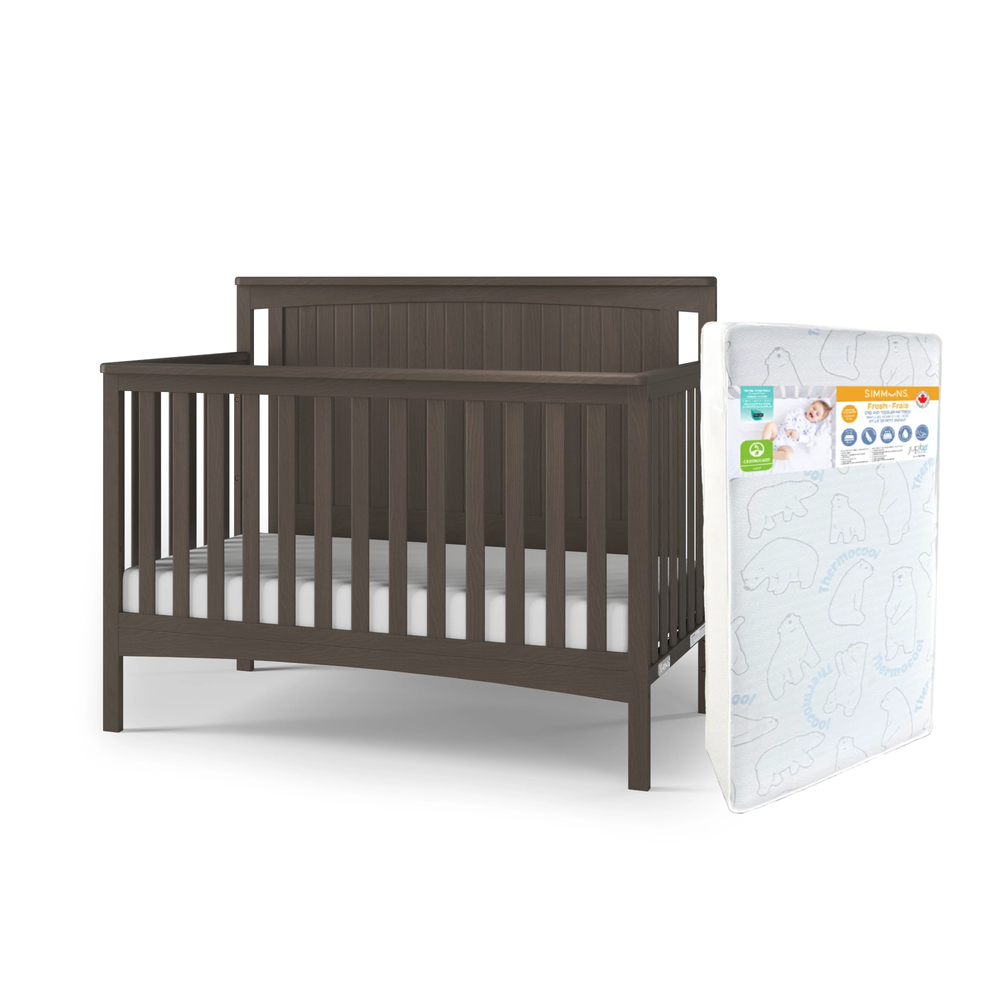 Child Craft Scout Crib+Simmons Fresh Mattress - Dapper Grey (STORE PICK UP ONLY)