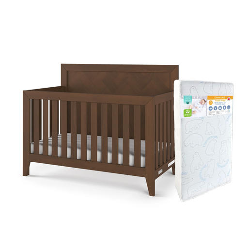 Child Craft Kieran 4-in-1 Crib+Simmons Fresh Mattress - Toasted Chestnut (STORE PICK UP ONLY)