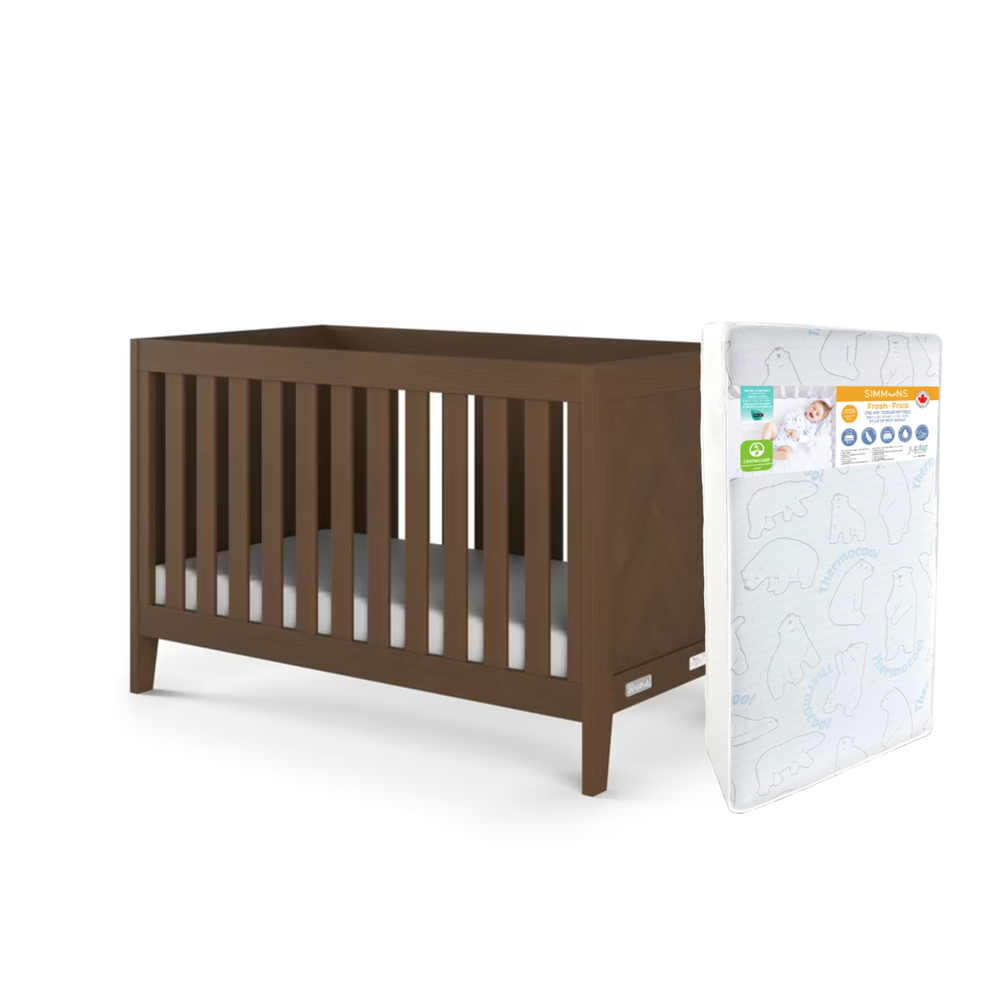 Child Craft Kieran 3-in-1 Crib+Simmons Fresh Mattress - Toasted Chestnut (STORE PICK UP ONLY)