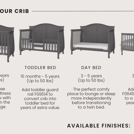 Child Craft Camden 4-in-1 Crib - Cool Grey