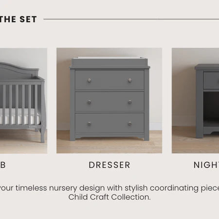 Child Craft Camden 4-in-1 Crib - Cool Grey