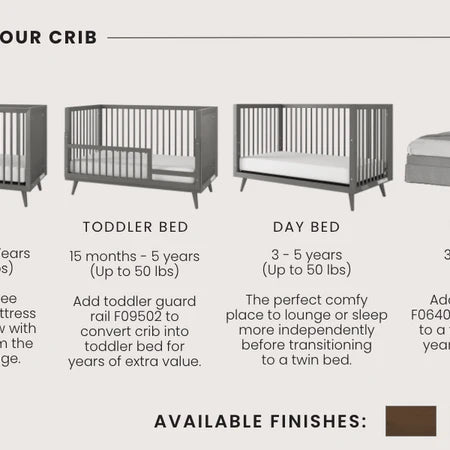 Child Craft Cranbrook 4-in-1 Crib - Lunar Grey