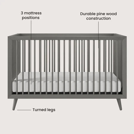 Child Craft Cranbrook 4-in-1 Crib - Lunar Grey