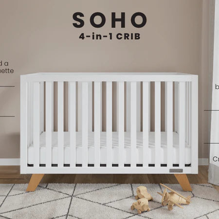 Child Craft Soho 4-in-1 Crib - White/Natural