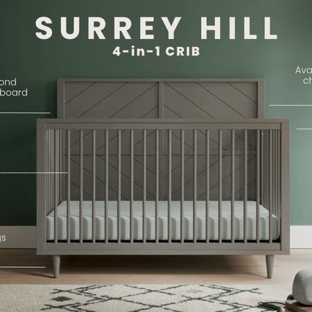 Child Craft Surrey Hill 4-in-1 Crib - Lunar Grey