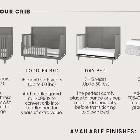 Child Craft Surrey Hill 4-in-1 Crib - Lunar Grey