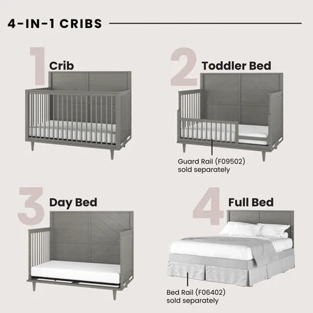 Child Craft Surrey Hill 4-in-1 Crib - Lunar Grey