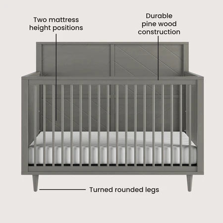 Child Craft Surrey Hill 4-in-1 Crib - Lunar Grey