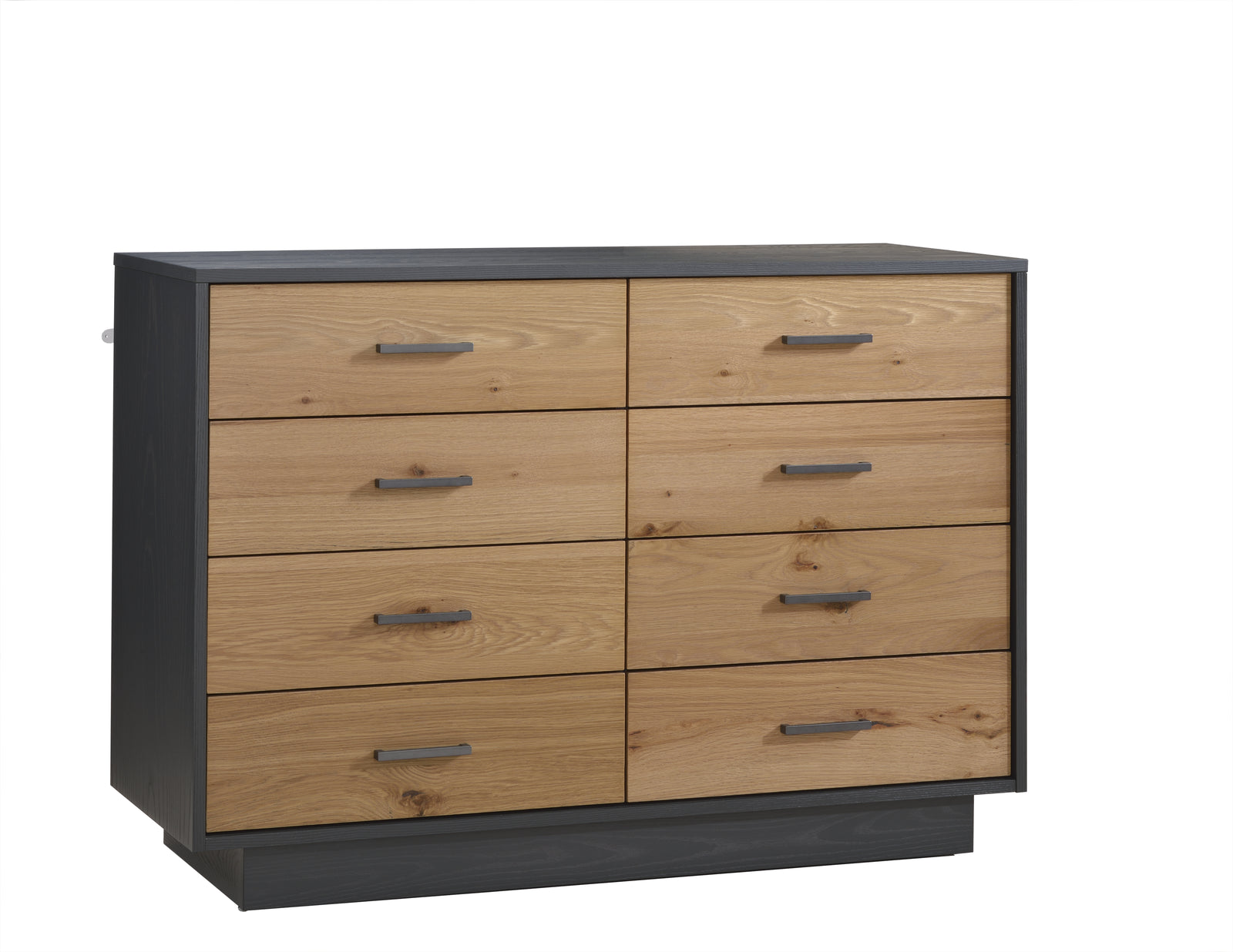 Natart Como Naturale Double Dresser 52"(8 Drawers) - Graphite/Rustic Oak