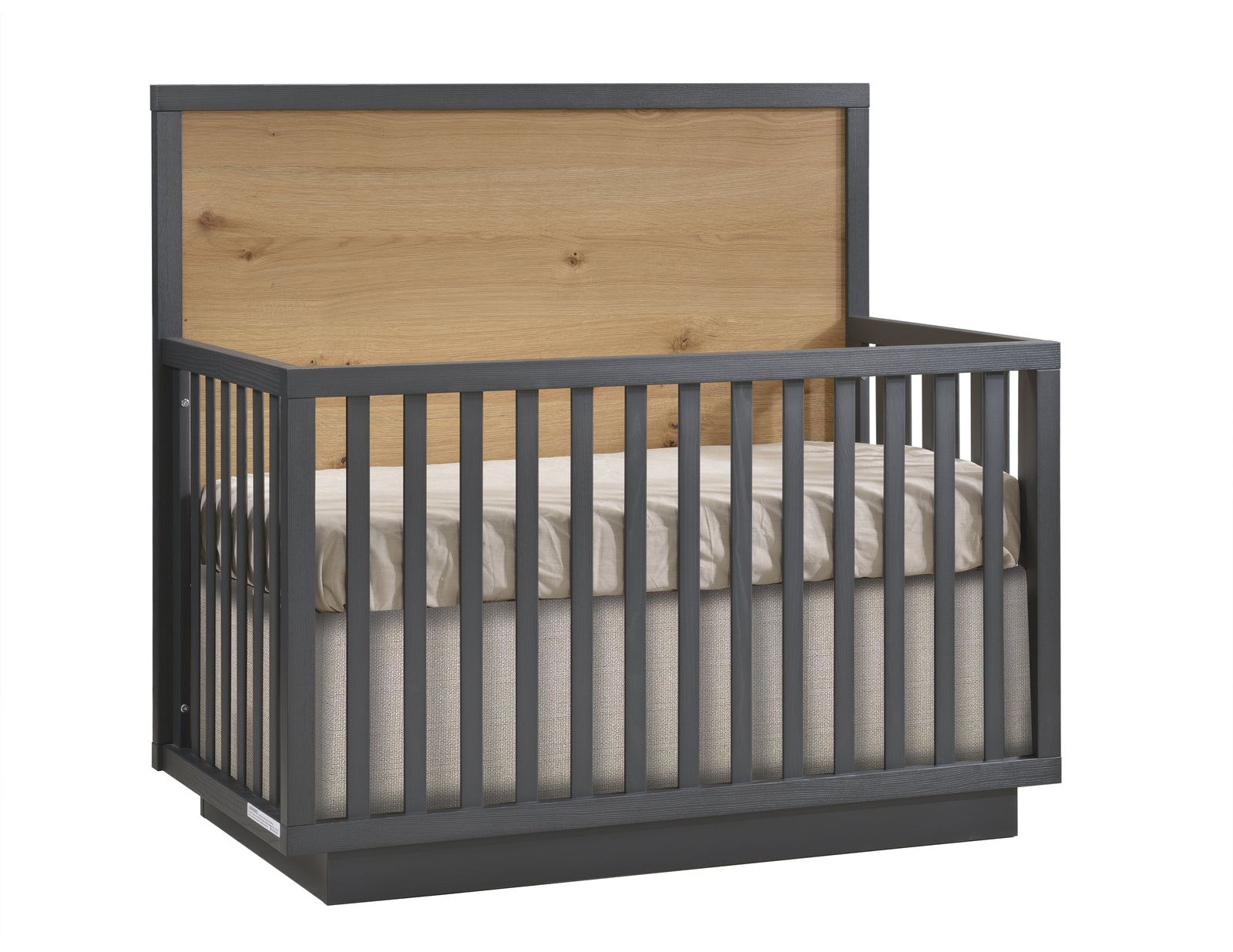 Natart Como Naturale Convertible Crib - Graphite/Rustic Oak