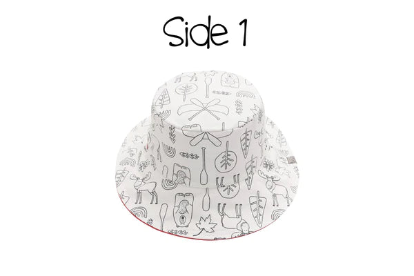 Flapjack Kids' Colouring Reversible Sun Hat - Bear