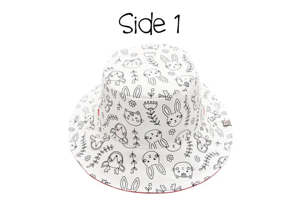 Flapjack Kids' Colouring Reversible Sun Hat - Bunny